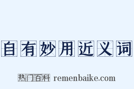 自有妙用近义词是什么意思的图片